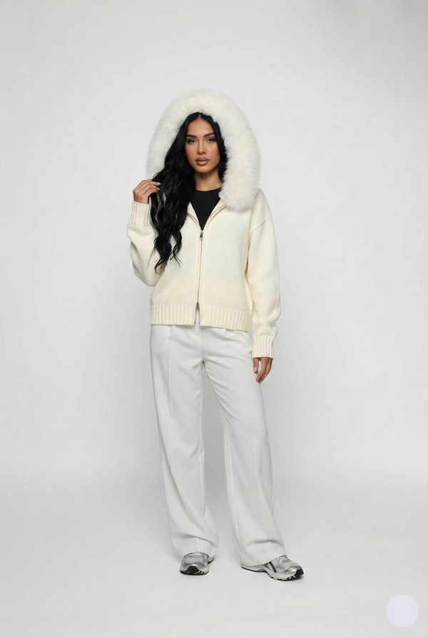Lumi Fur – Cream Knit Coat
