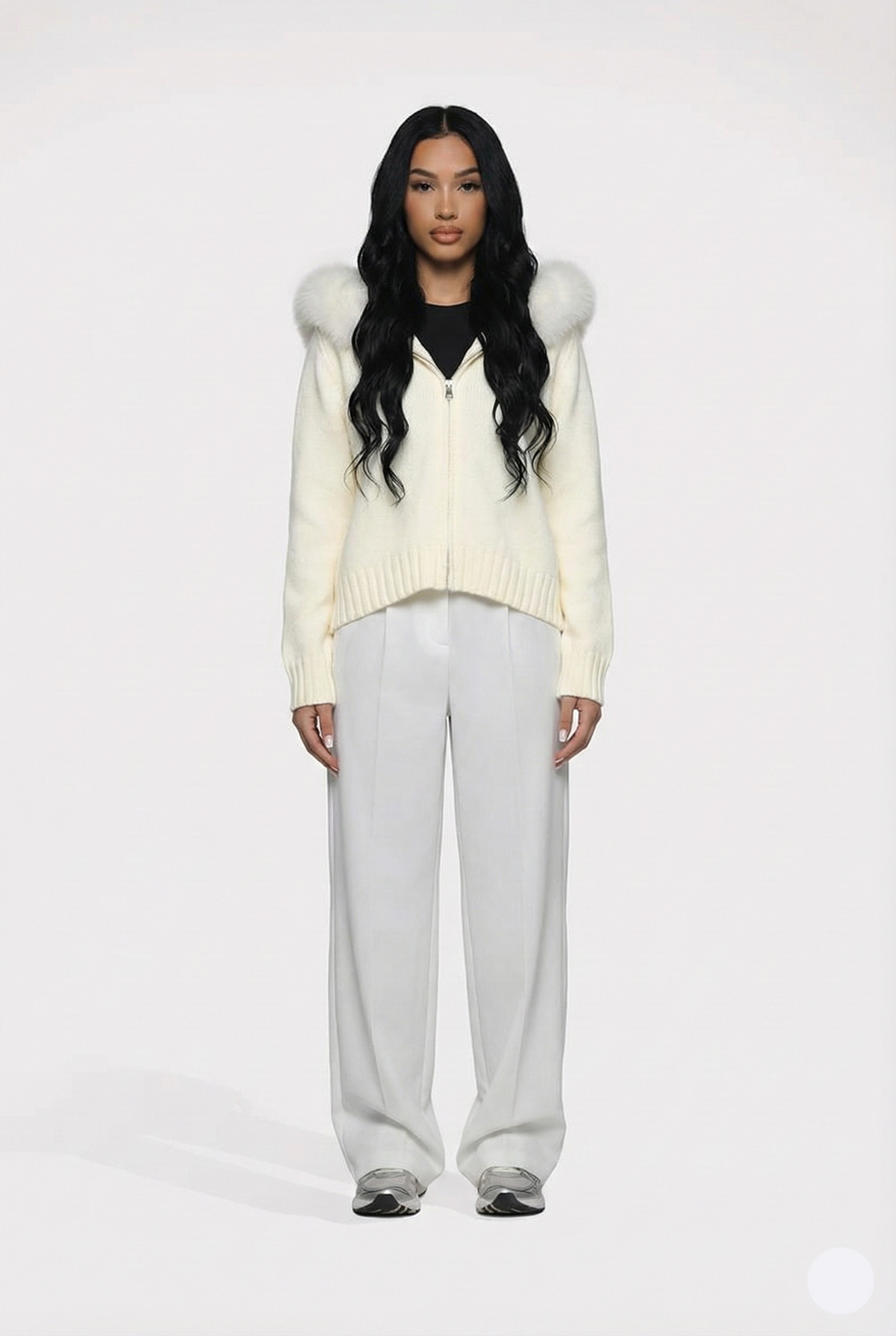 Lumi Fur – Cream Knit Coat