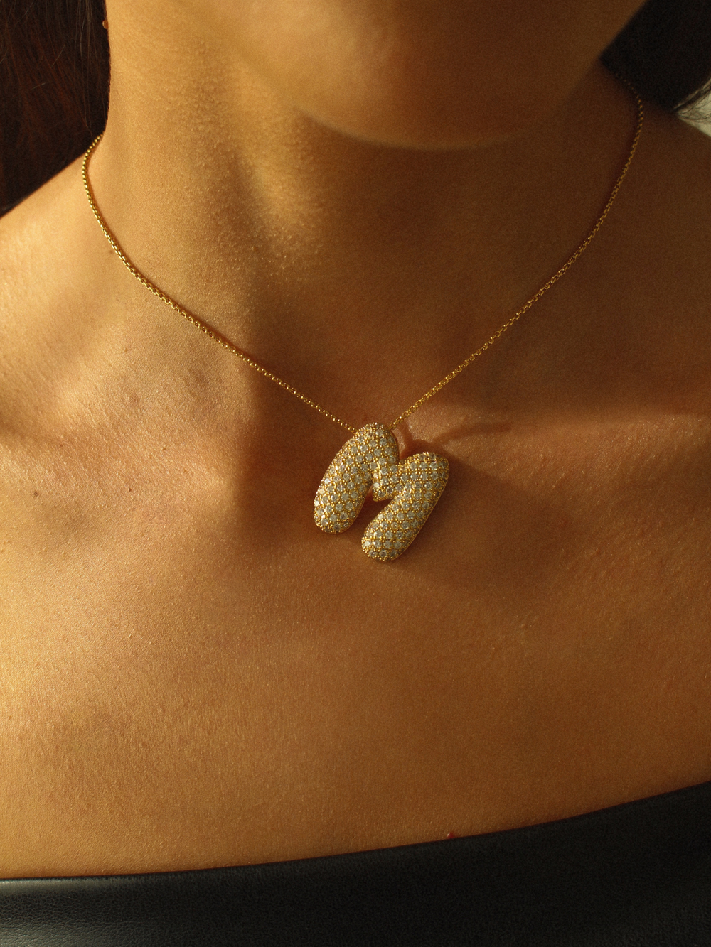 Luna Bubble Letter Necklace