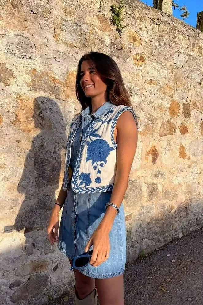 Angeline Cropped Waistcoat Vest