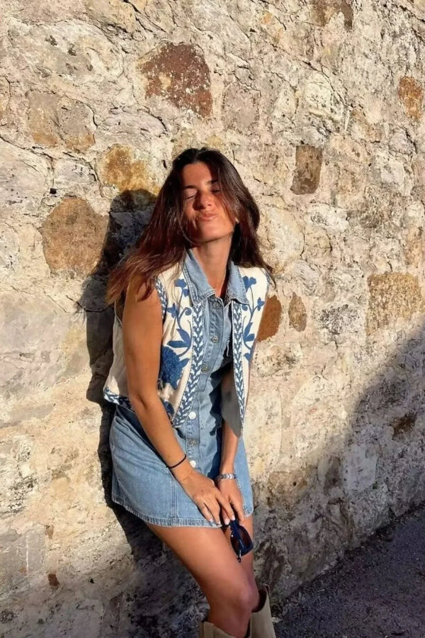 Angeline Cropped Waistcoat Vest