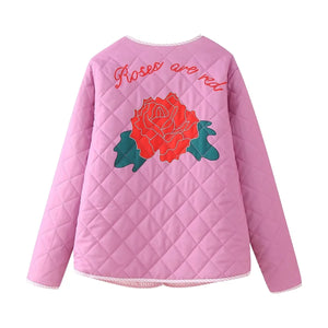 Marise Rose Print Quilted Jacket