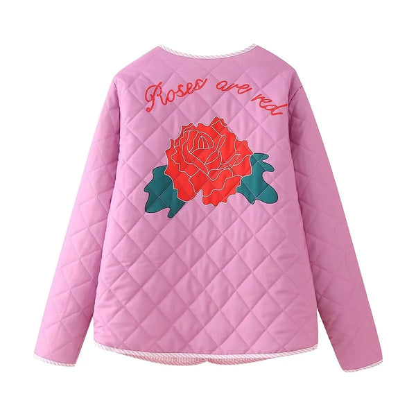 Marise Rose Print Quilted Jacket