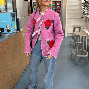 Marise Rose Print Quilted Jacket