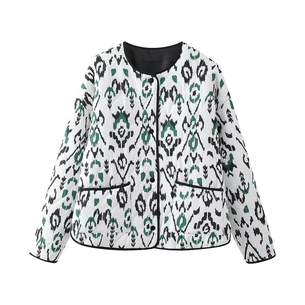 Aria Geometric Quilted Lightweight Jacket