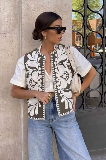 Arinne Embroidered Waistcoat Vest