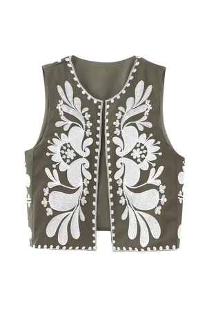 Arinne Embroidered Waistcoat Vest
