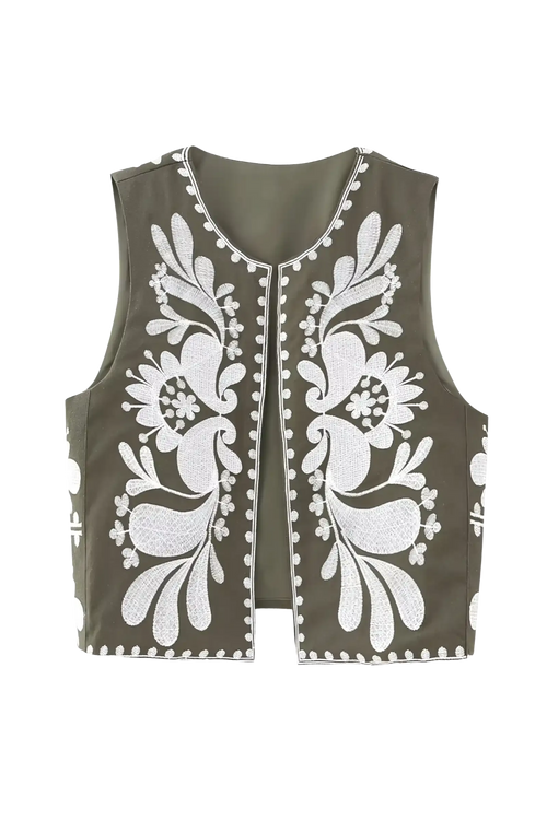Arinne Embroidered Waistcoat Vest