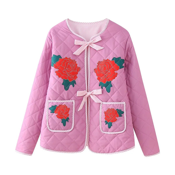 Marise Rose Print Quilted Jacket