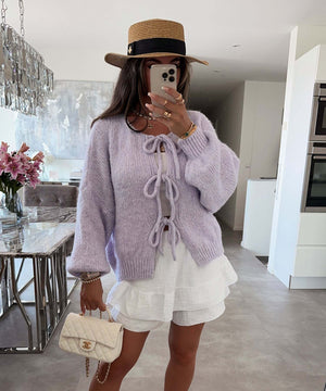 Elodie Lace-Up - Cardigan