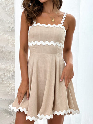 Lysette Ric Rac Leinen-Minikleid 