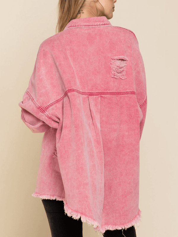 Rebel Edge Distressed Denim Jacket