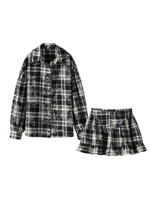 Luna Plaid – Mini Skirt Set