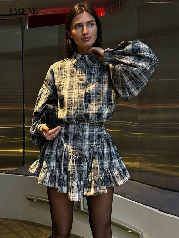 Luna Plaid – Mini Skirt Set