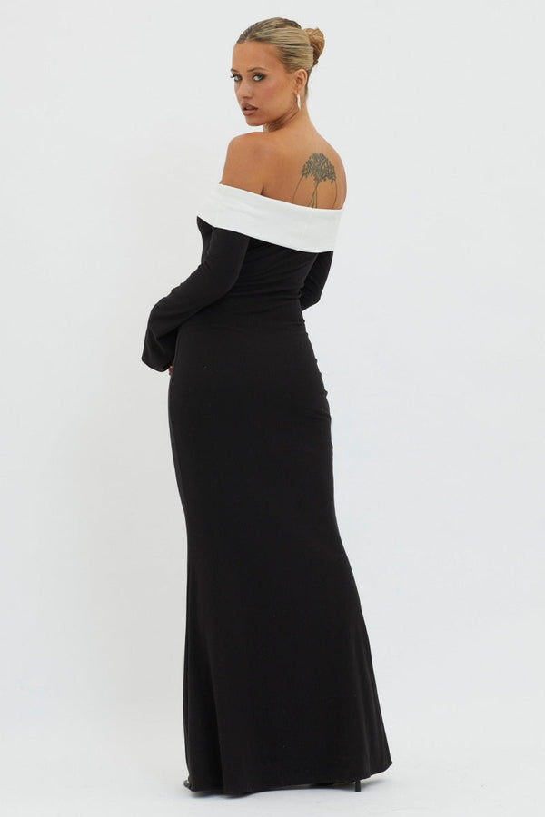 Elora Off-Shoulder Knit Maxi Dress