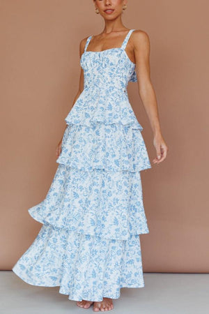 Floral Blue Serenade Midikleid