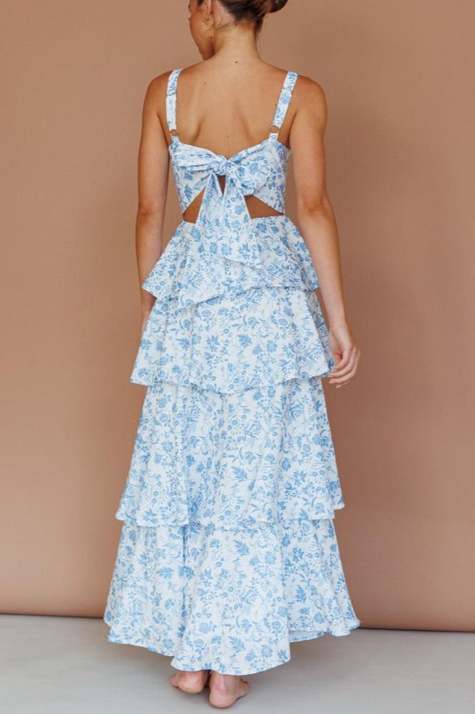 Floral Blue Serenade Midi Dress