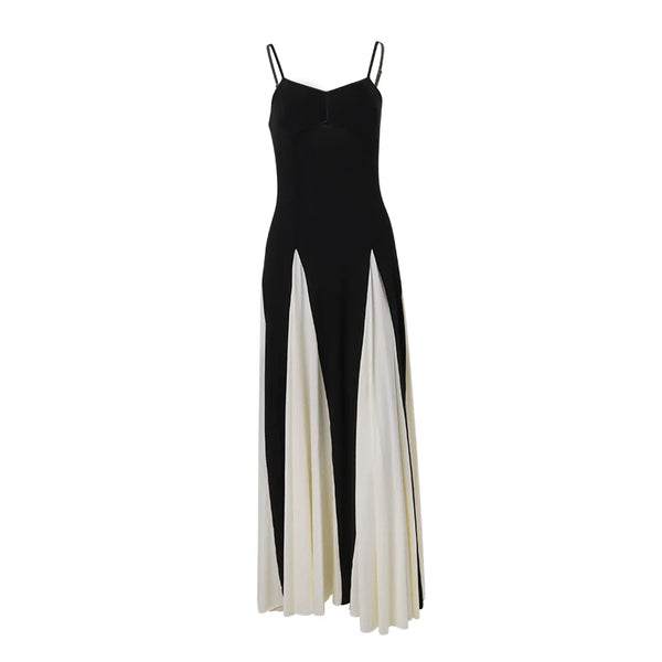 Monochrome Elegance Maxi Dress