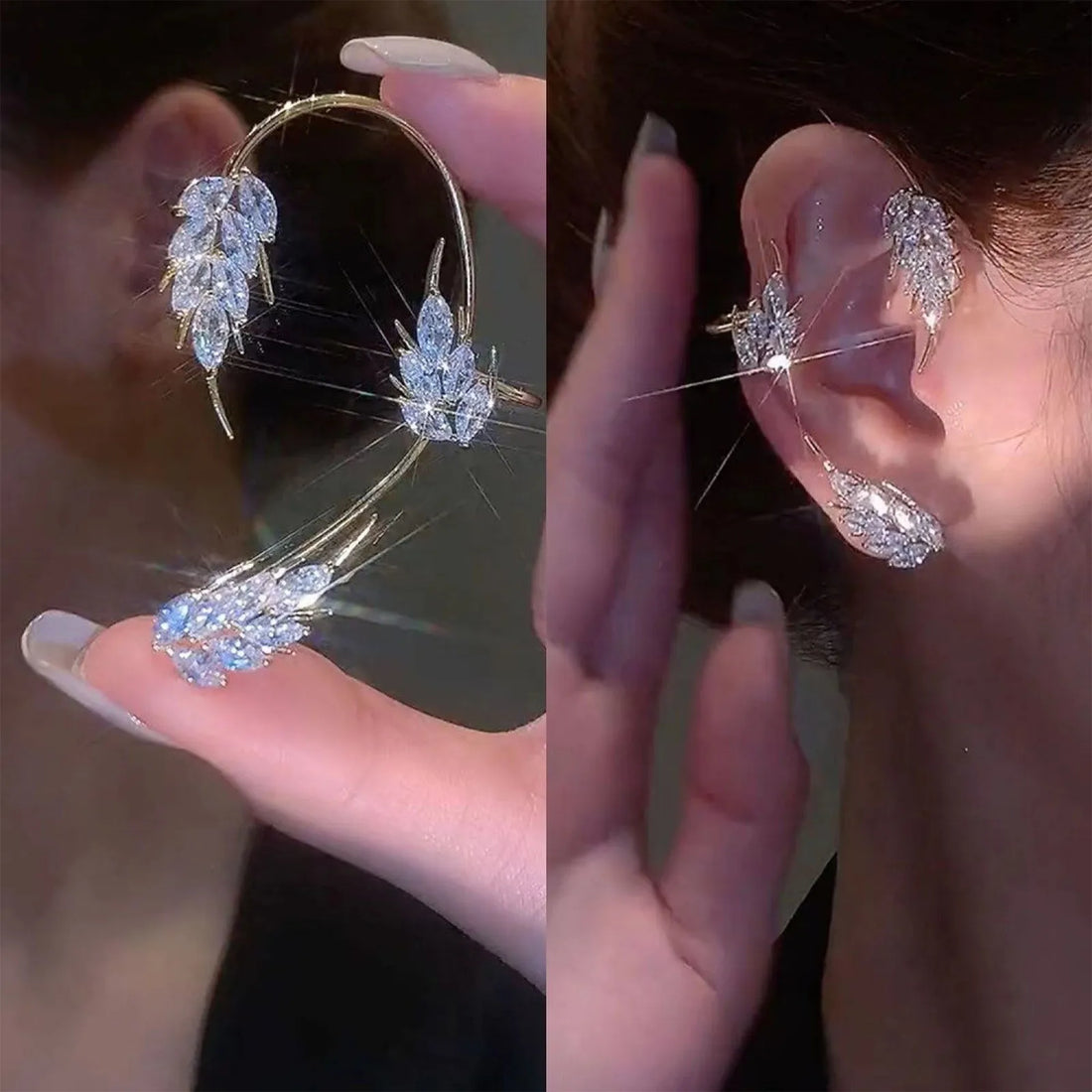 Elysian Leaf Ear Cuff - Pair