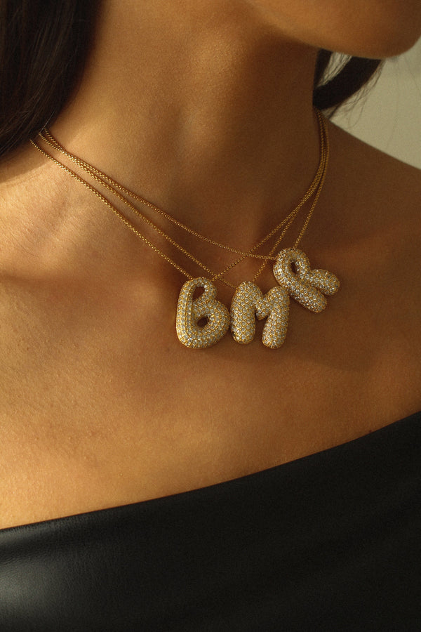 Luna Bubble Letter Necklace