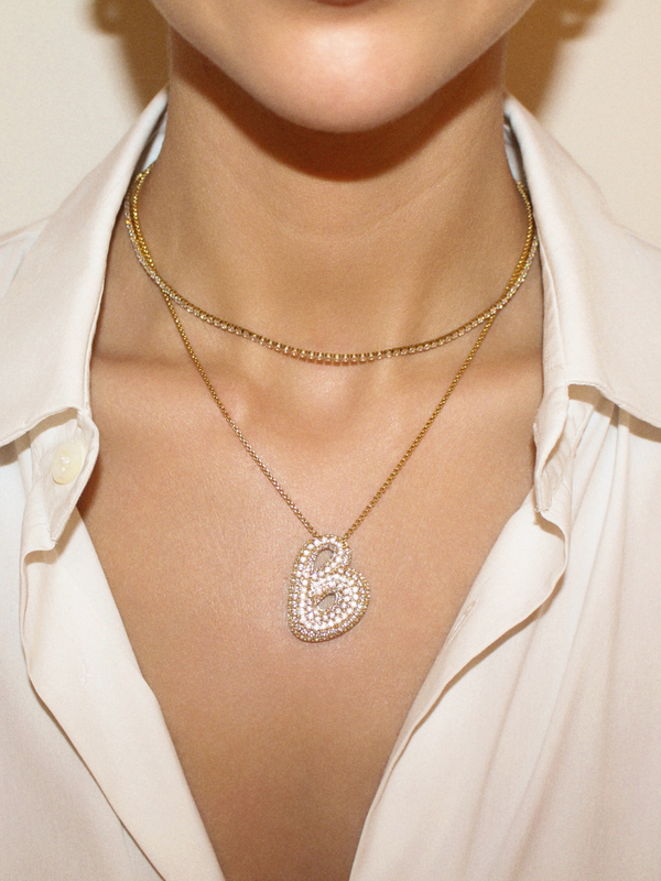 Luna Bubble Letter Necklace