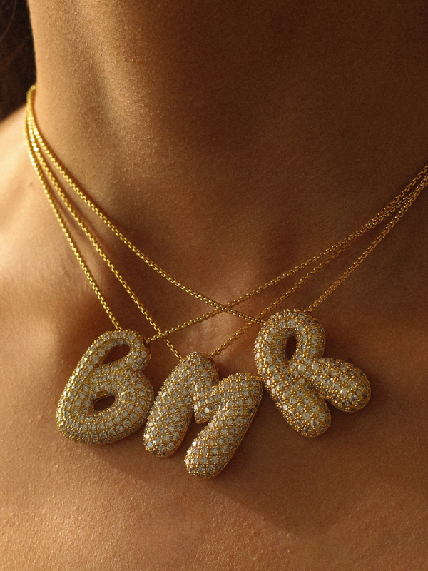 Luna Bubble Letter Necklace