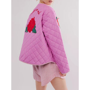Marise Rose Print Quilted Jacket