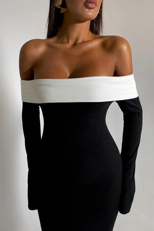 Elora Off-Shoulder Knit Maxi Dress