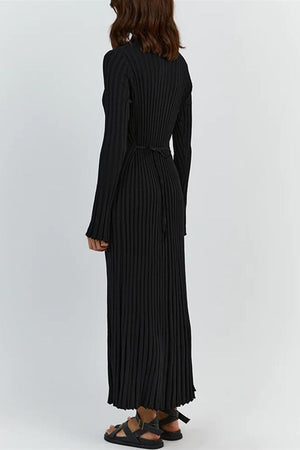 Alessia Rippstrick-Maxikleid mit ausgestelltem Rock