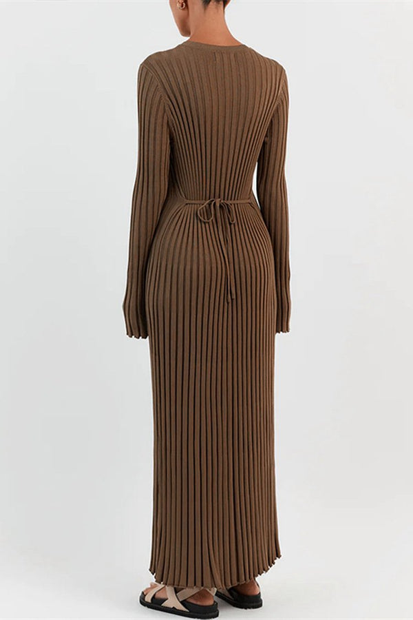 Alessia Rippstrick-Maxikleid mit ausgestelltem Rock