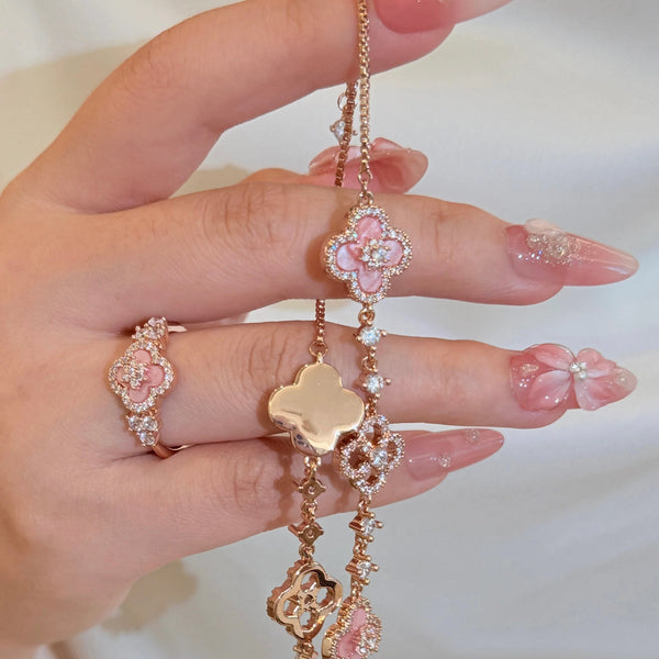Sakura Cleef Set - Bracelet, Earrings & Necklace