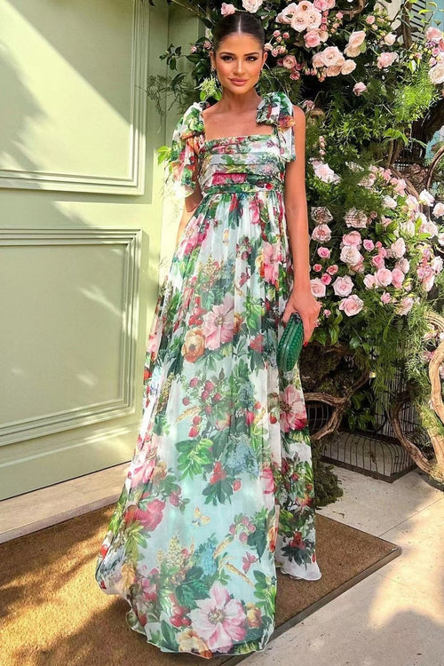 Selena Maxikleid mit floralen Rüschen