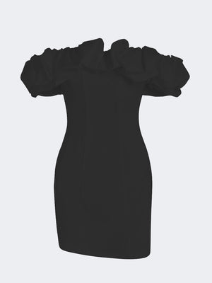 Vivienne Satin Rüschen-Minikleid, trägerlos