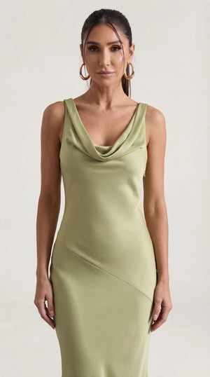 Satin Halter Maxi Dress Femme Nora