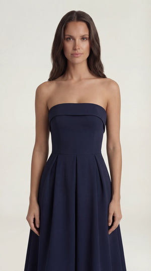 Wrap Maxi Dress Navy Femme Thea