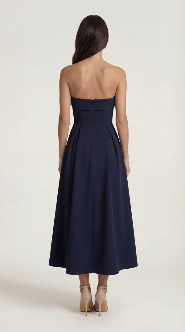 Wrap Maxi Dress Navy Femme Thea