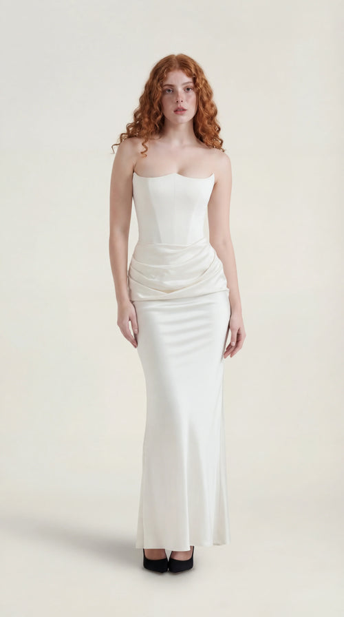 Satin Maxi Dress Femme Lara