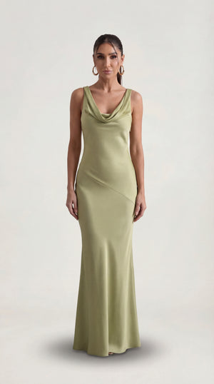 Satin Halter Maxi Dress Femme Nora