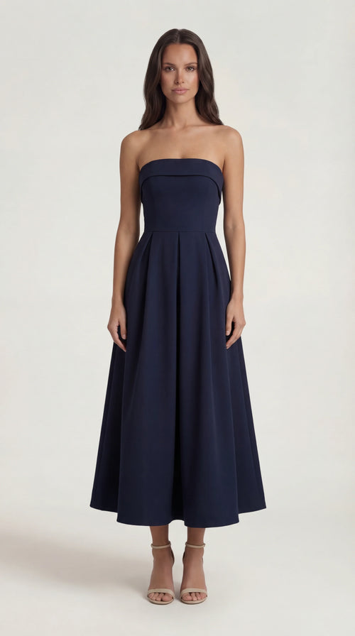 Wrap Maxi Dress Navy Femme Thea