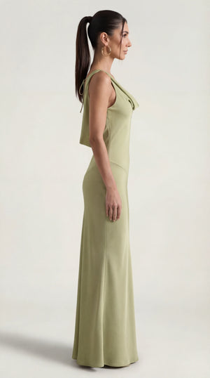 Satin Halter Maxi Dress Femme Nora