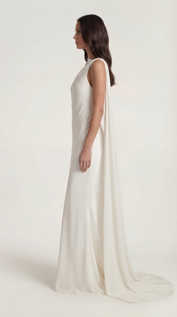 Satin Slip Maxi Dress Femme Alira