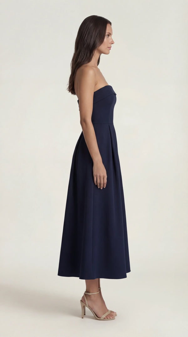 Wrap Maxi Dress Navy Femme Thea