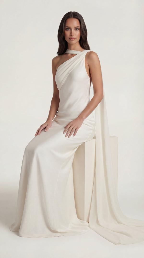 Satin Slip Maxi Dress Femme Alira