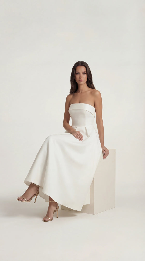 Wrap Maxi Dress White Femme Thea
