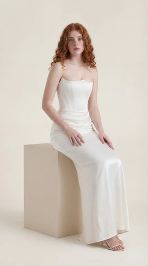 Satin Maxi Dress Femme Lara