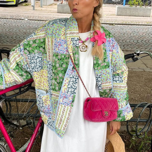 Noelia Floral Patchwork Quilted Jacket