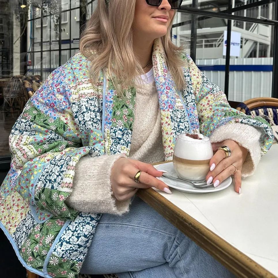 Noelia Floral Patchwork Quilted Jacket