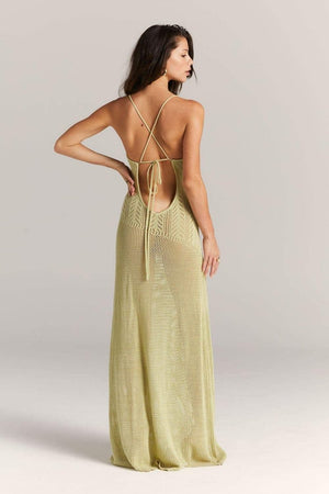 Floral Cut-out Crochet Maxi Dress