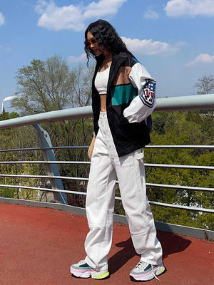 Elodie Color Block Trench Coat Jacket