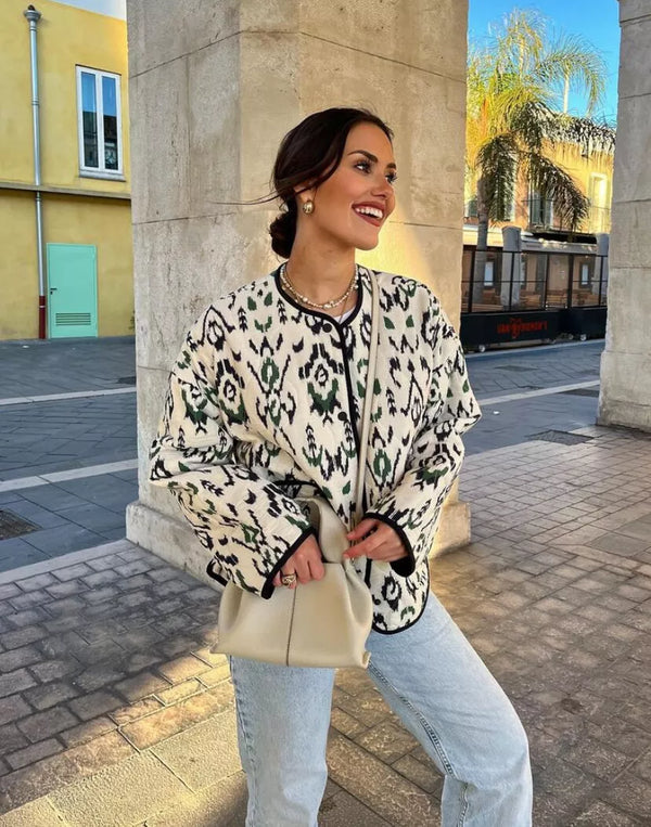 Aria Geometric Quilted Lightweight Jacket